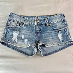 Y2K Low Rise Denim Mini Shorts 5/30"
